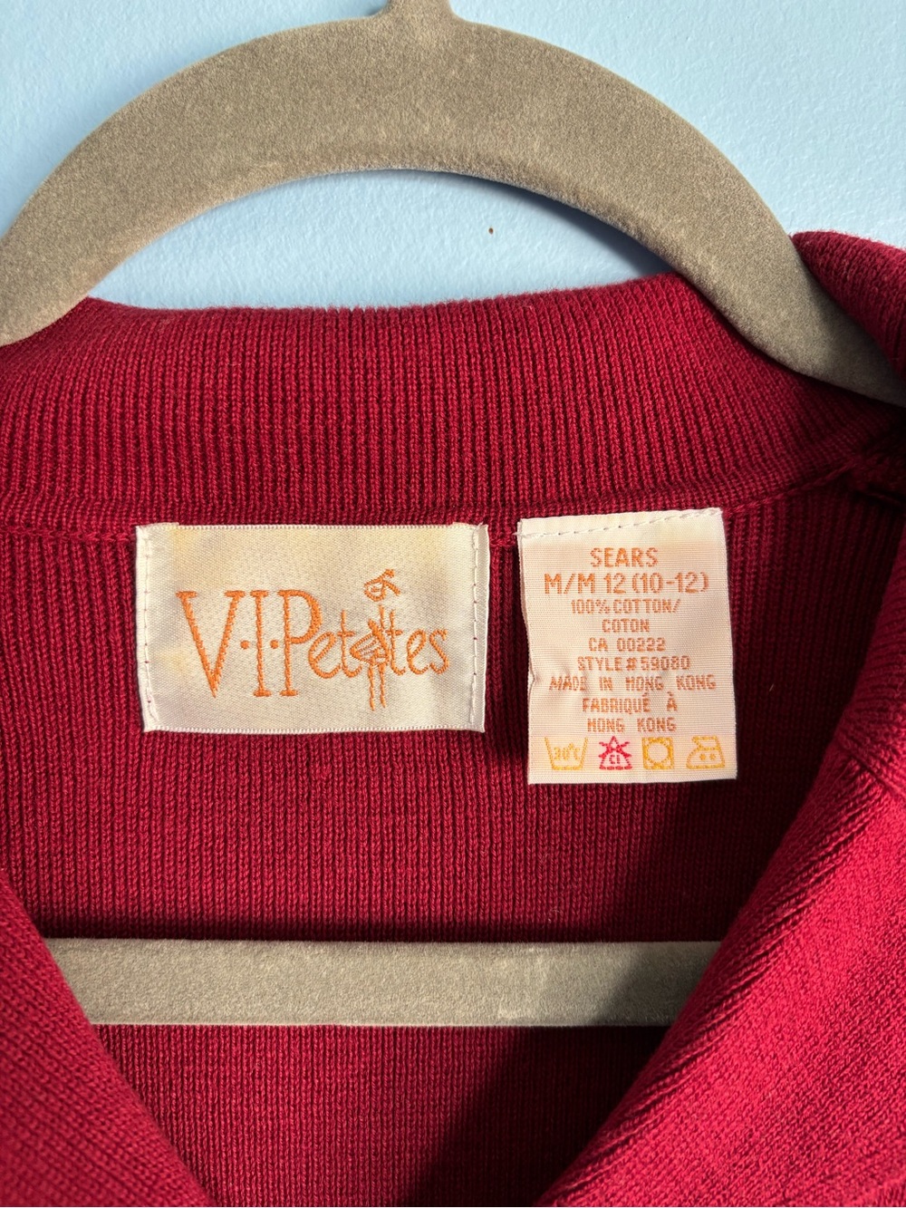 VIP Red Sleeveless Collared Button-Front Top - Picture 2 of 5